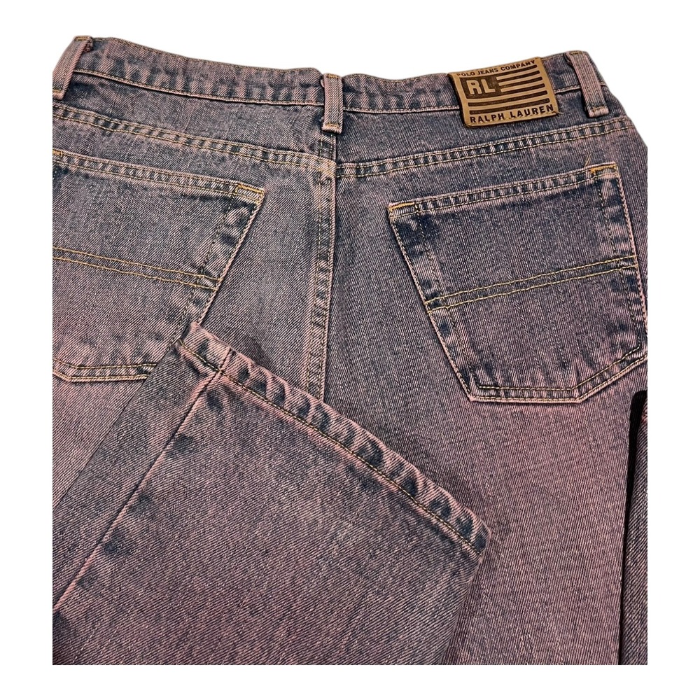 90s Y2K Ralph Lauren Polo 67‎ Women's Bootcut Jeans Overdyed Pink Red 10/31